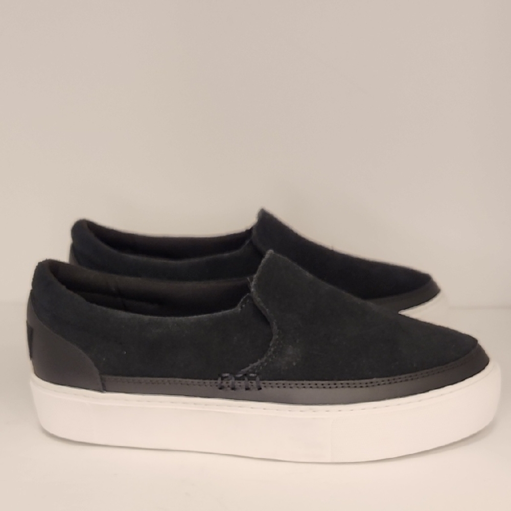 UGG Black Slip-On Sneakers with White Sole